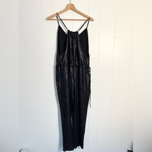 Free People Jumpsuit Sequin Black sz S going out date dinner holiday - Picture 7 of 10